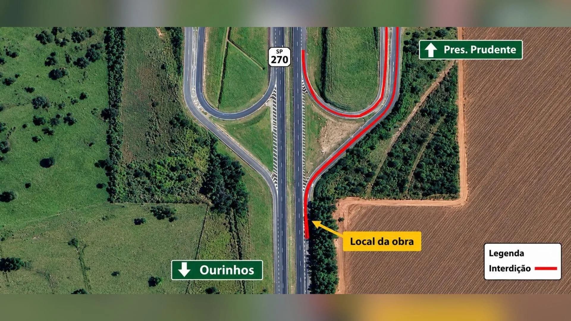 OBRAS NA RAPOSO TAVARES INTERDITAM ALÇA DE ACESSO NO KM 527 EM MARTINÓPOLIS