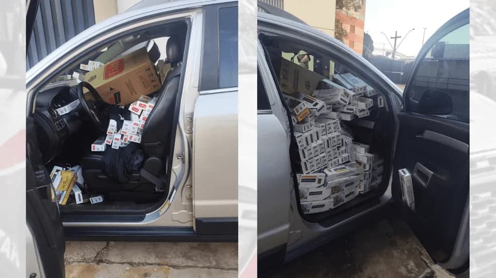 CARRO COM PANE MECÂNICA É ABANDONADO COM 15 MIL MAÇOS DE CIGARROS CONTRABANDEADOS EM CAIUÁ