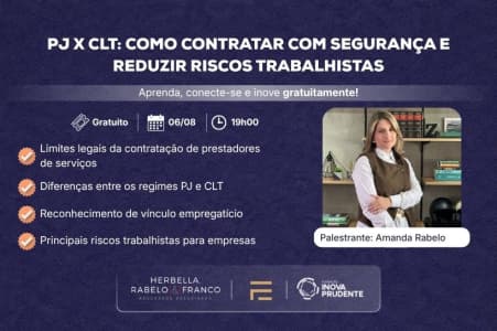 Inova Prudente promove workshop sobre contratação PJ e redução de riscos trabalhistas